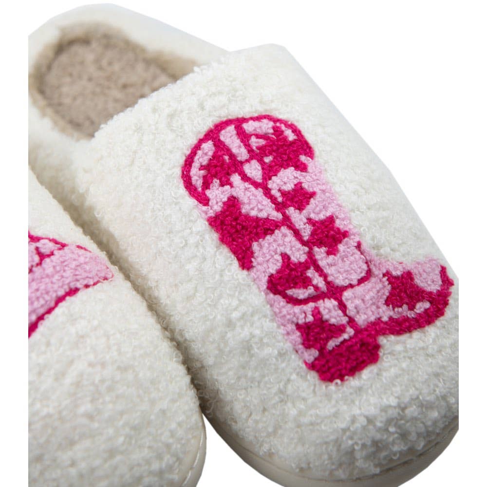 Boot and Cowgirl Hat Western Slippers- RTS