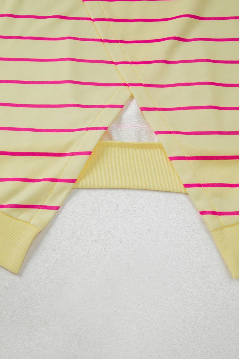 Striped Overlap Drop Shoulder