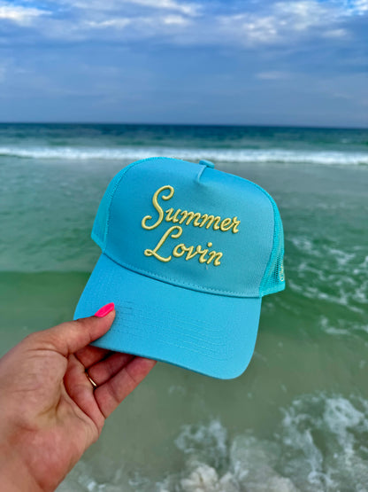 Summer Lovin - Baby Blue Canvas Trucker Hat