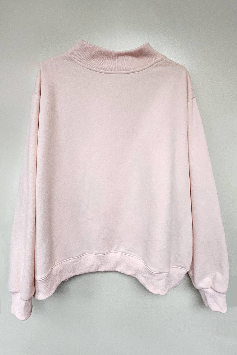BLESSED' Embroidered Mockneck Sweatshirt