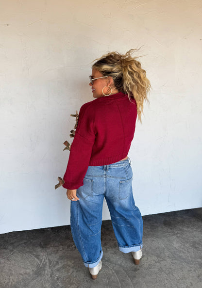 SLOANE BOW KNIT CARDIGAN