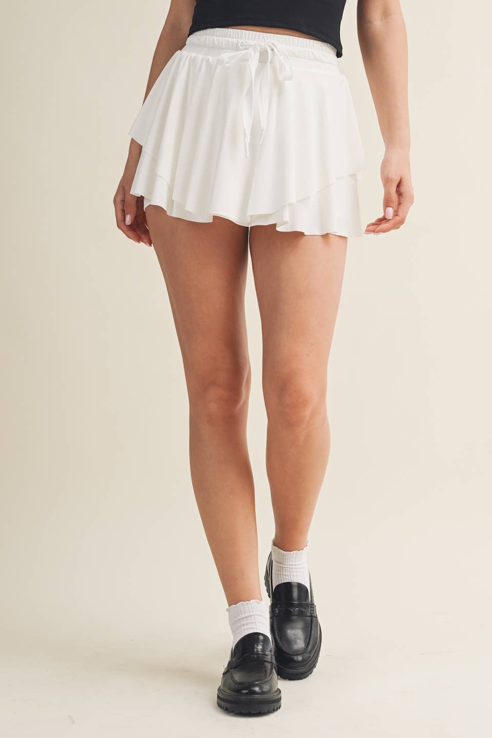 Flowy Mini Skort with Drawstring