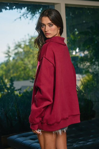 IT2594-DILLYDALLY | 'DILLY DALLY' Mockneck Sweatshirt