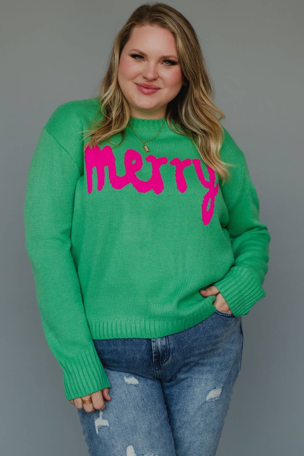 XXL Mint Green Merry Sweater RTS