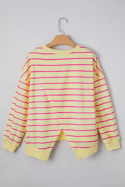 Striped Overlap Drop Shoulder