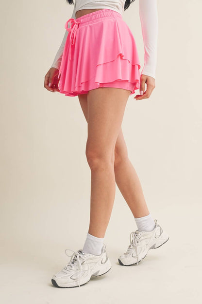 Flowy Mini Skort with Drawstring
