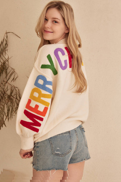 OVERSIZE Christmas Sweater with Lettering- RTS