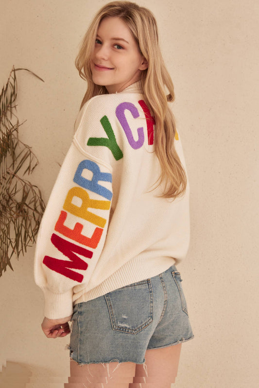 OVERSIZE Christmas Sweater with Lettering- RTS