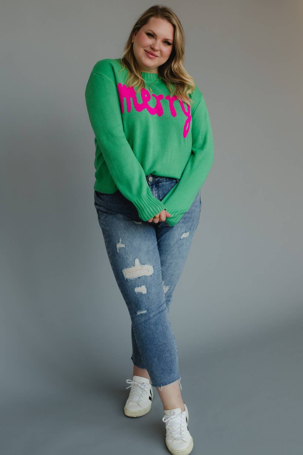 XXL Mint Green Merry Sweater RTS