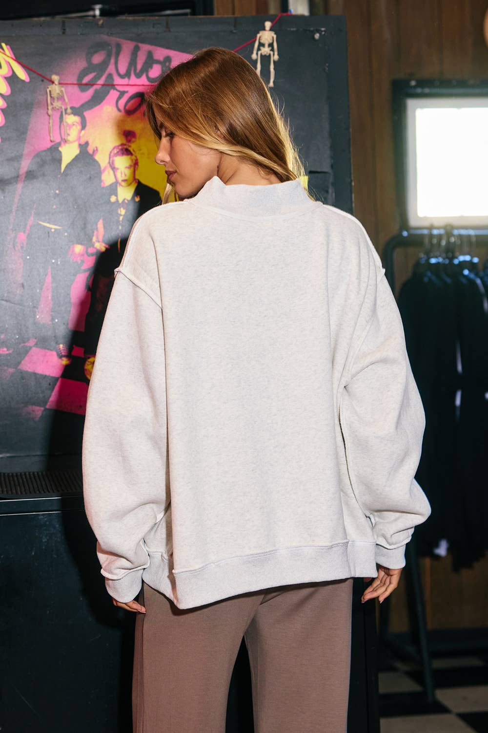 IT2594E-NASH 'NASH' Embroidered Mock Neck Sweatshirt