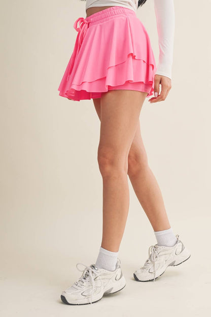 Flowy Mini Skort with Drawstring