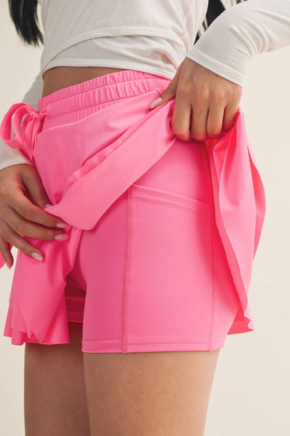 Flowy Mini Skort with Drawstring