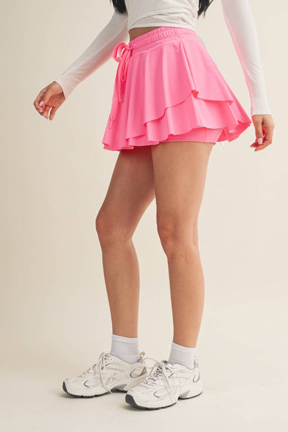 Flowy Mini Skort with Drawstring