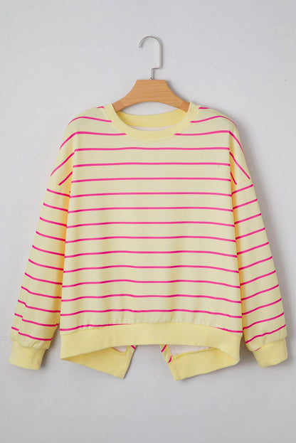 Striped Overlap Drop Shoulder