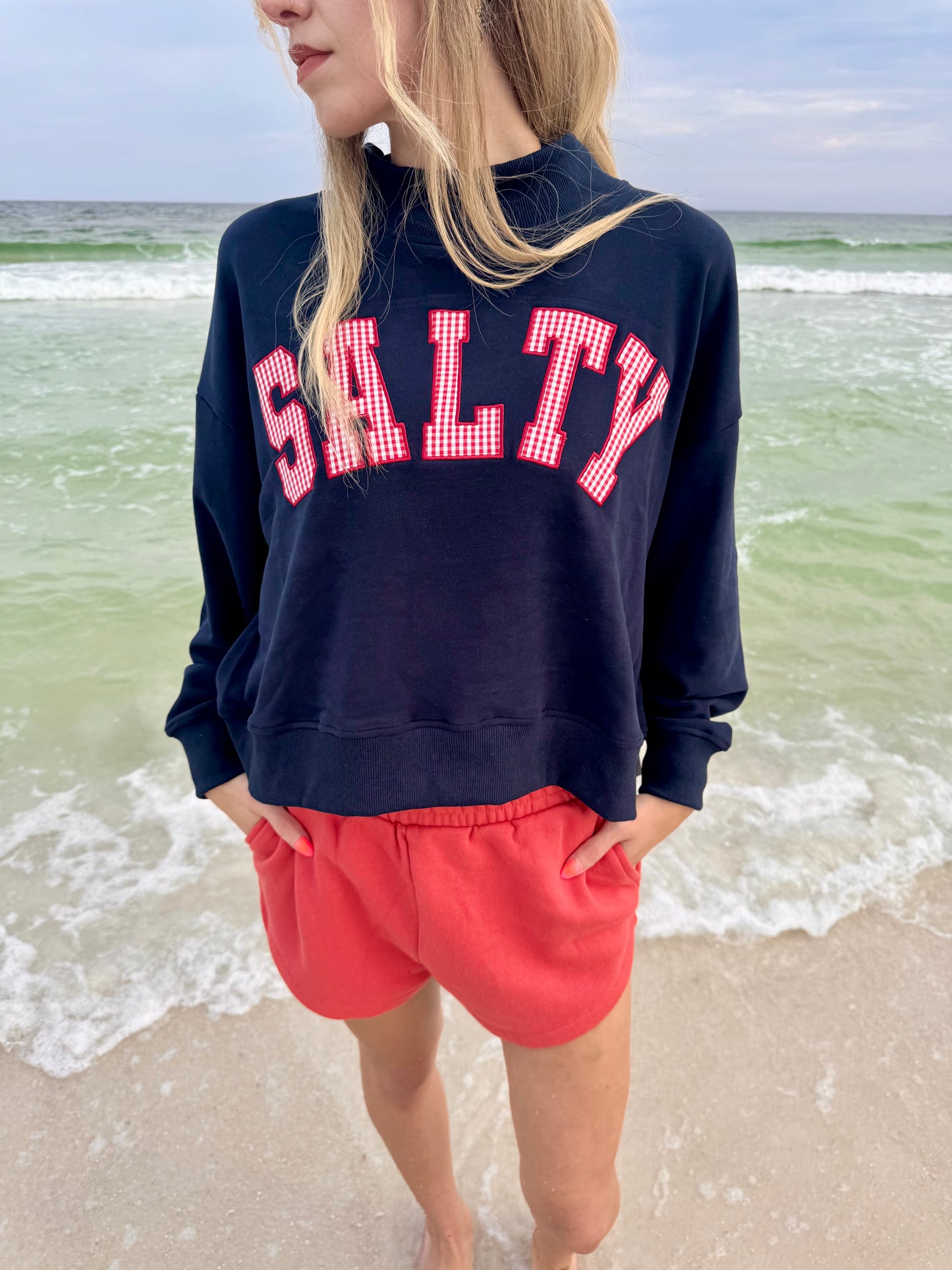 Salty Oversized Mock Neck Sweatshirt
