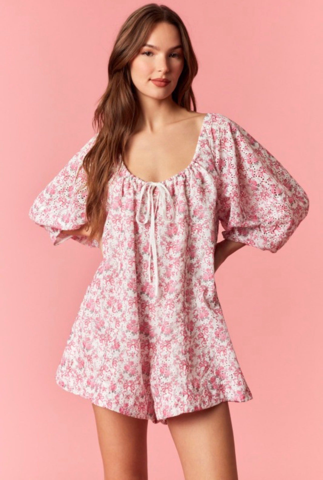 Floral Eyelet Romper