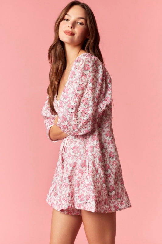 Floral Eyelet Romper