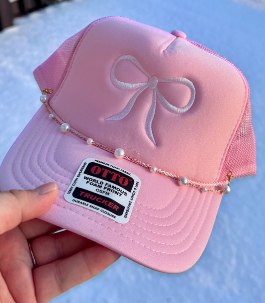 Bow Trucker- pink/ green ready to ship