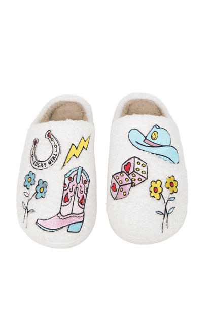 Lucky Cowgirl Icons Wholesale Cozy Slippers- RTS