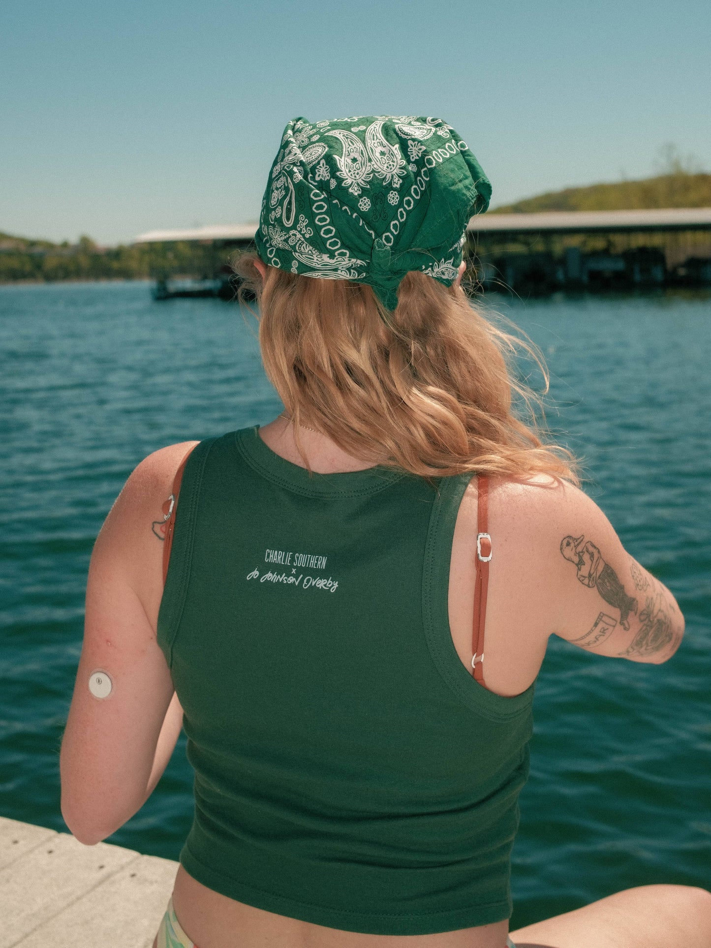 LET ME DRIVE THE BOAT TANK X JO JOHNSON OVERBY - GREEN