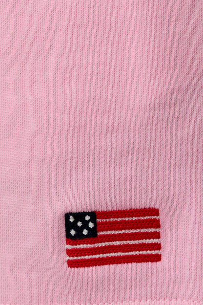 HIGH RISE USA FLAG EMBO SWEATSHORTS