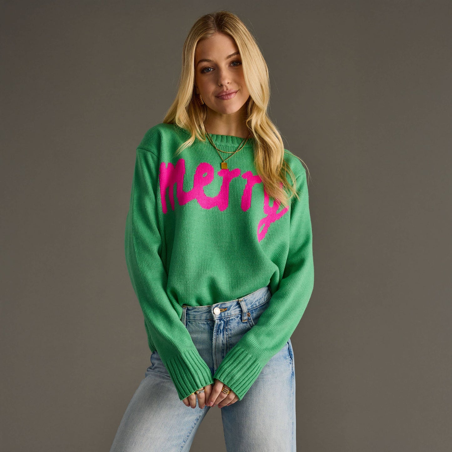Mint Green Merry Sweater- RTS