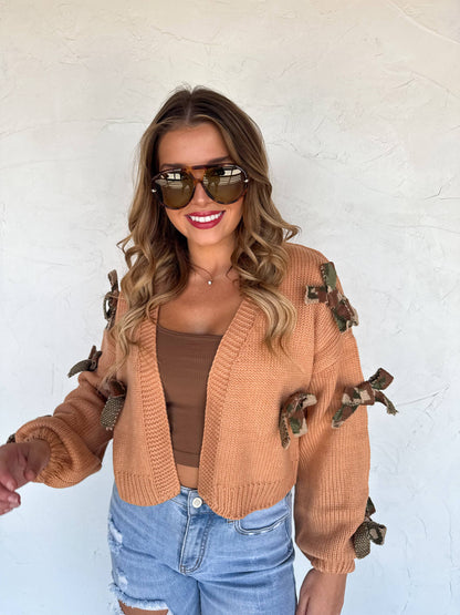 SLOANE BOW KNIT CARDIGAN