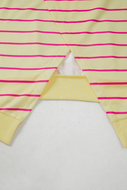 Striped Overlap Drop Shoulder