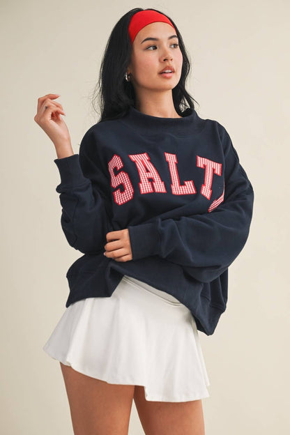 Salty Oversized Mock Neck Sweatshirt