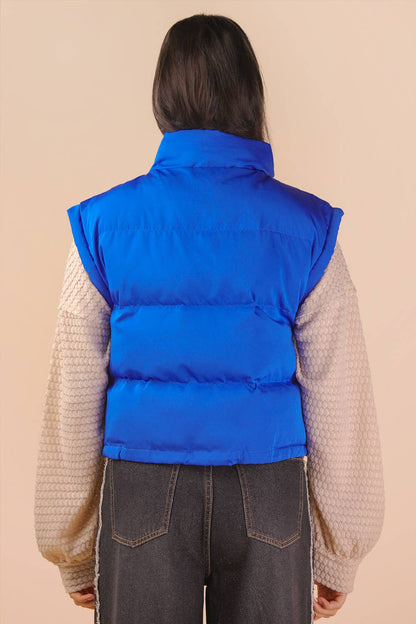 Mock Neck Casual Puffer Vest