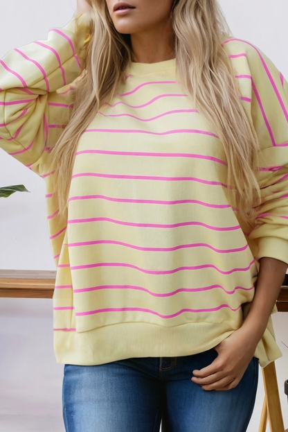 Striped Overlap Drop Shoulder